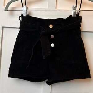 Girl’s Chelsea And Violet Small Navy Paperbag Shorts Tie Button Pockets FLAW